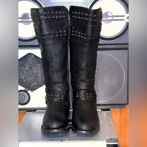 Ugg Dayle Studded Leather Moto Knee High Boots